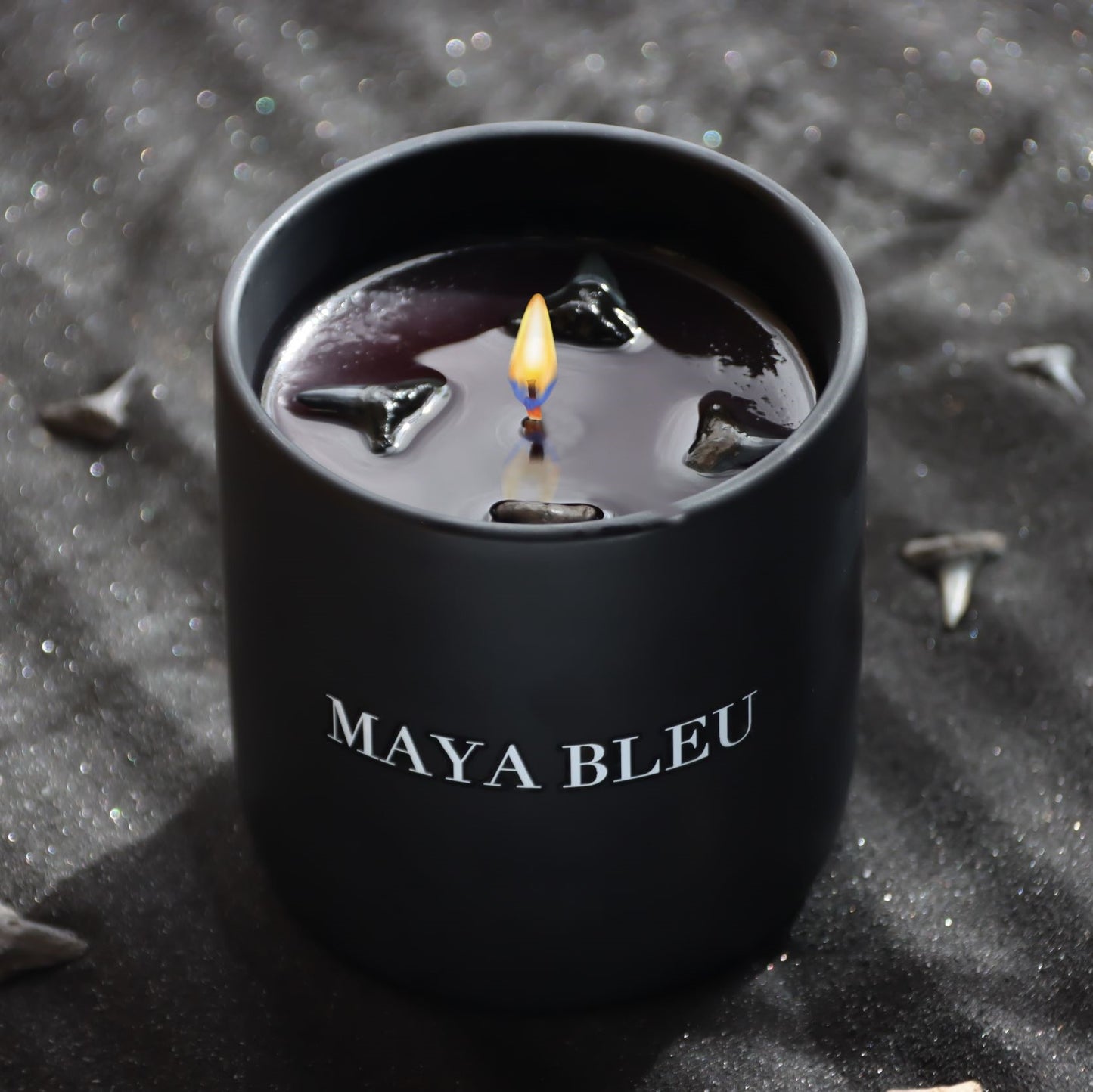 Black Sand Shark Tooth Candle