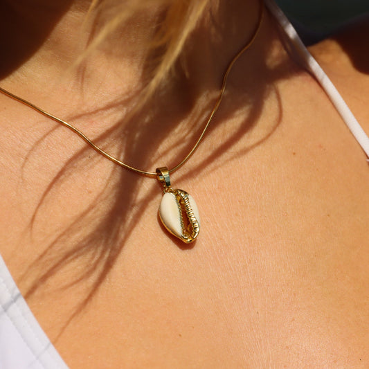 24k Gold Dipped Cowrie Necklace